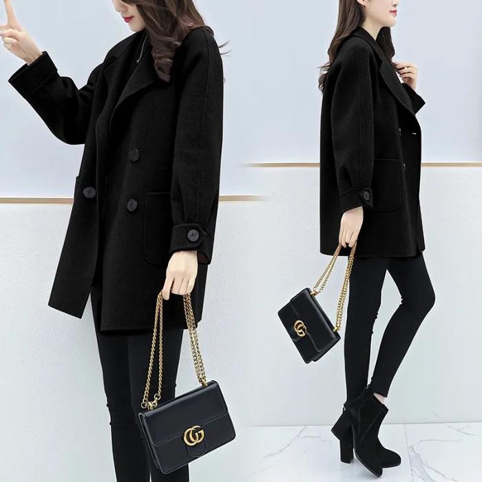 2024 Autumn/Winter Plus Size Slimming Wool Coat for Petite Women