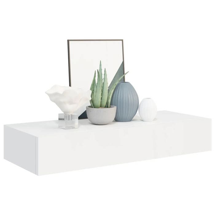 VidaXL Étagères à tiroirs murales 2 pcs Blanc 60x23,5x10 cm MDF