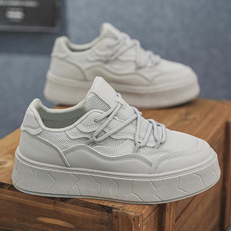 Male Sneakers Skateboard Sports and Leisure Platform Sports Shoes Ventilate Loafers Wear-resistant Soft and Comfortable Fashion