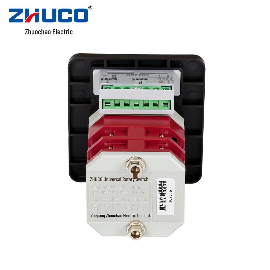 Zhuochao LW12-16/N22.2-72S2 Two-Position Rotary Switch with Indicator Light & Lock