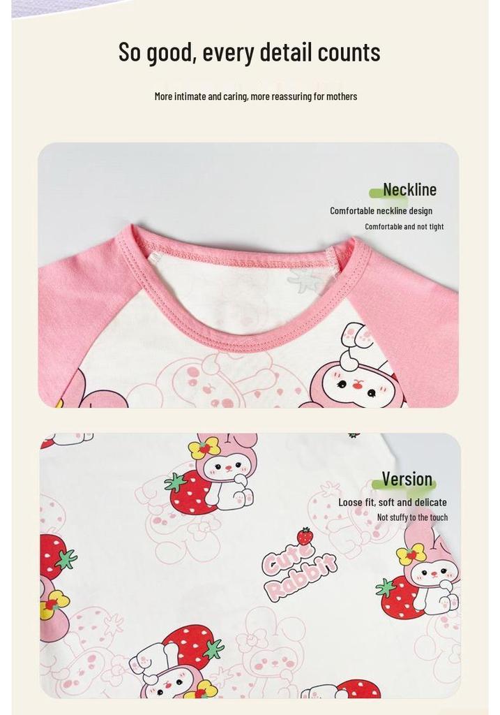 Summer Infant Short-Sleeve Cotton Pajamas - Thin Style Sleep Sack for Babies