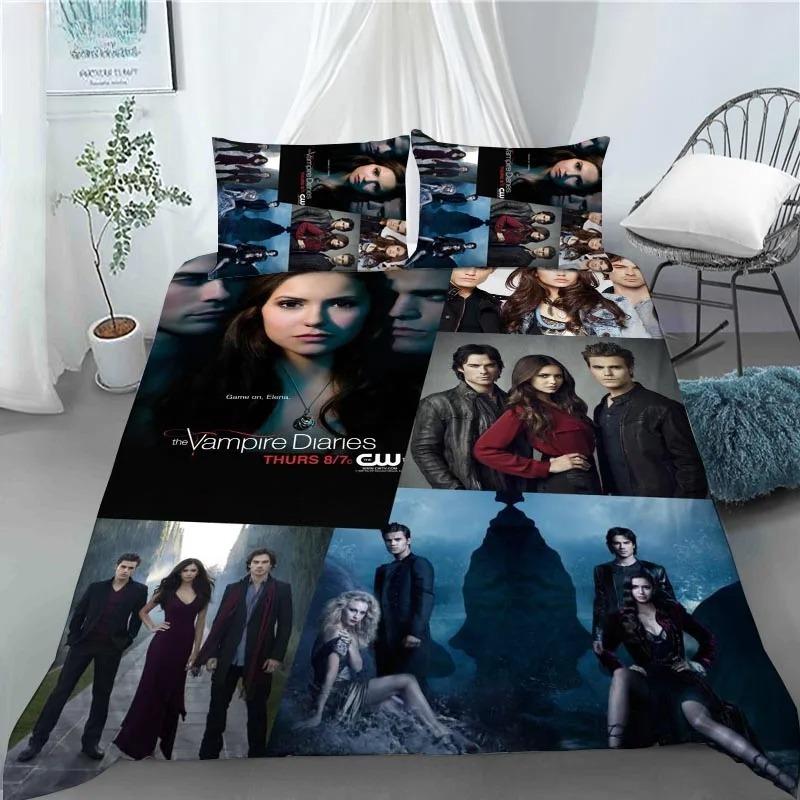 Damon Salvatore The Vampire Diaries Copripiumino Federa Set Biancheria da Letto Decorazione Camera da Letto Adulti Bambini Singola Doppia