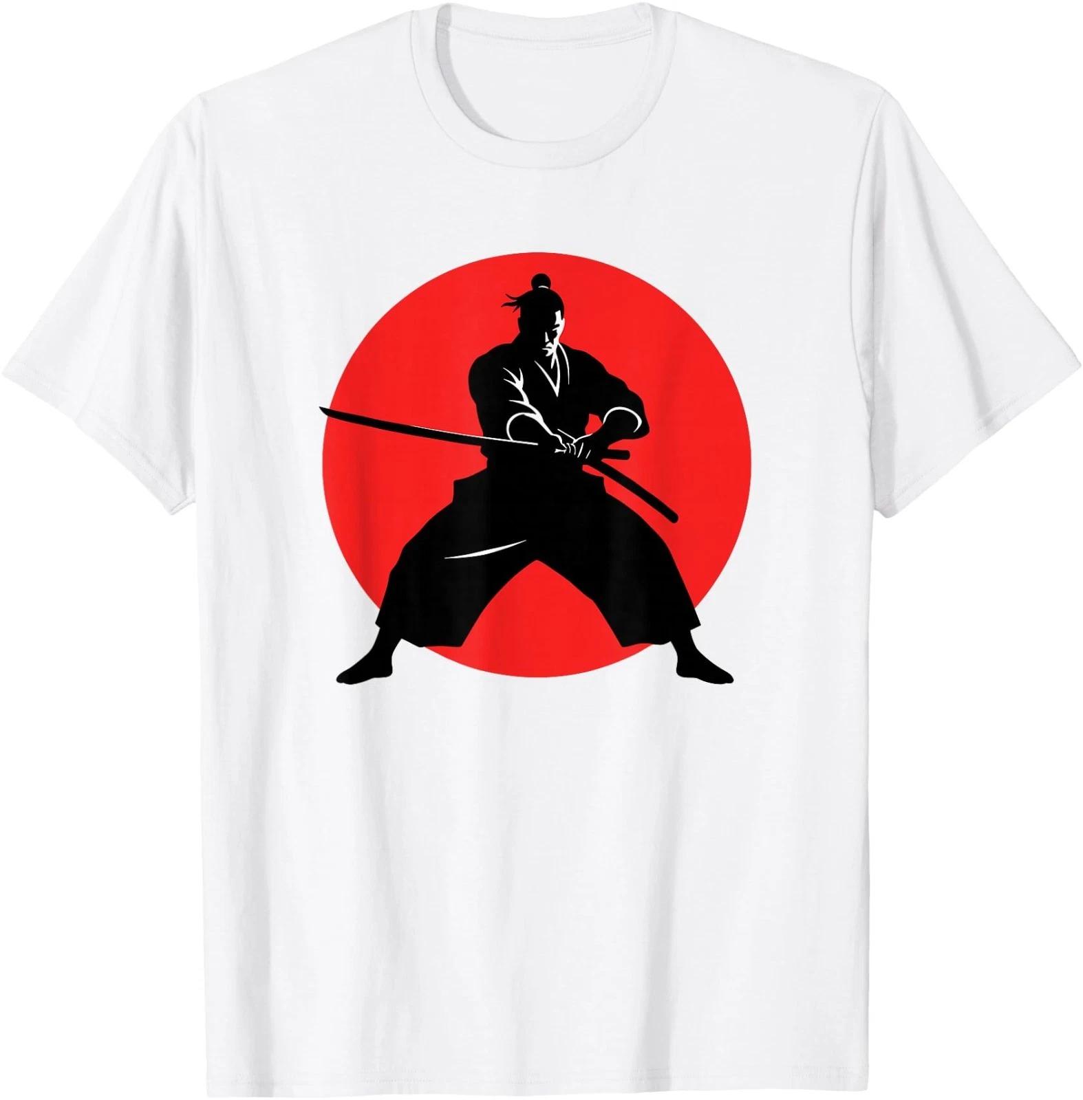 Samurai Warrior Katana Silhouette Japanese Art Gift T-Shirt M