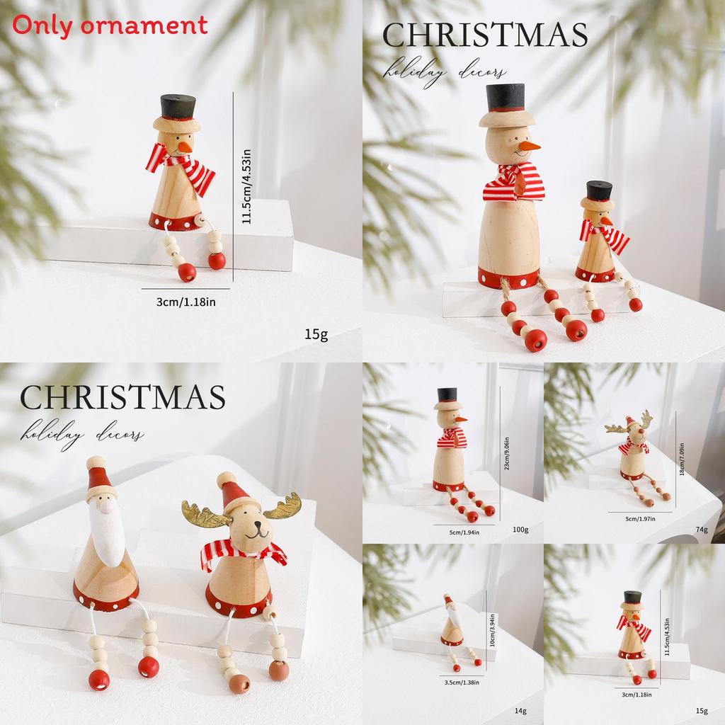 Santa Claus Reindeer Snowman Wooden Tabletop Ornament For Festive Home Decor