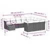 VidaXL Garden Lounge Set 11 Pcs with Cushions Black Wicker 3223843