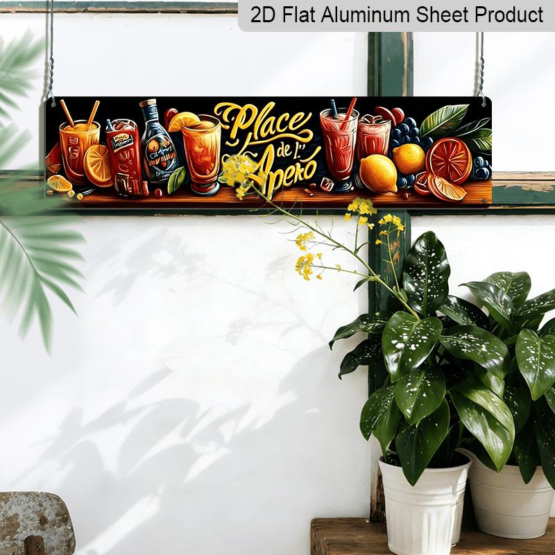 1pc French "PLACE DE L'APEO" Metal Sign - 3.94 X 15.74inch Alumium Decorative Sign | Rustic Wall Decor with Vibrant Roostertail Design | Durable