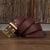 Retro Thickened First Layer Cowhide Copper Buckle Belt Men's Genuine Leather Trendy All-match Tough Guy Jeans Belt