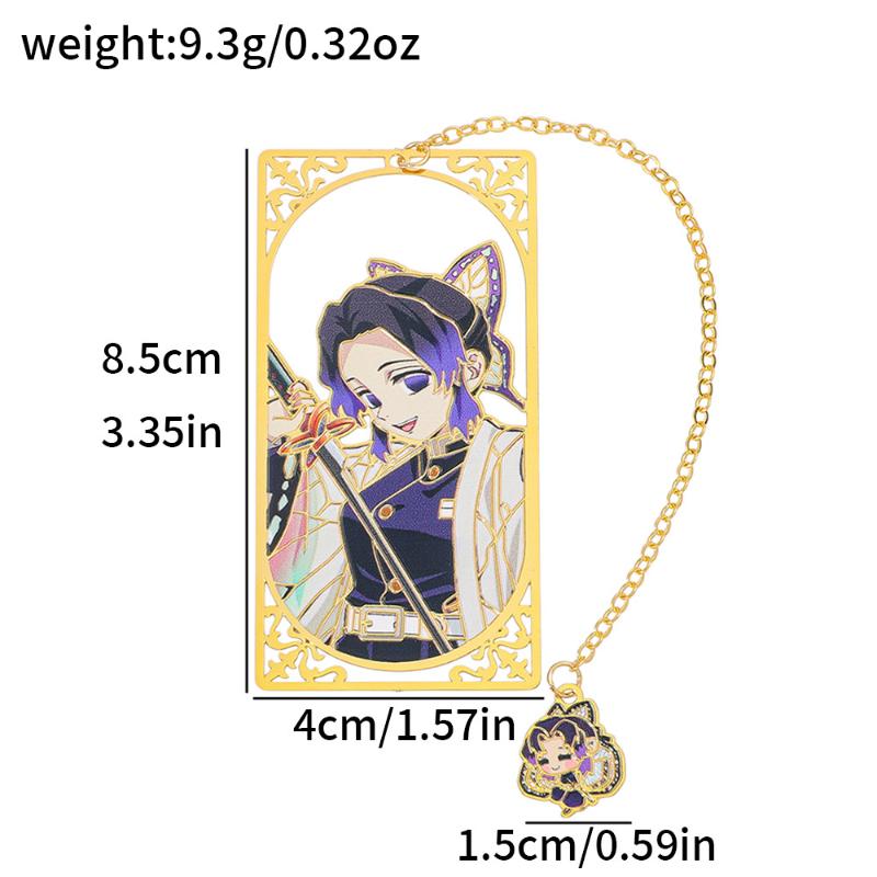 Anime Demon Slayer No Yaiba Metal Bookmark Tanjiro Nezuko Zenitsu Anime Cosplay Gift For Students Stationery Collection Bookmark