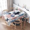 Vibrant Floral Tablecloth with Rabbit PrintPerfect for Modern Dining Tables Washable Cotton Fabric In Pink, Blue, White Color Sc