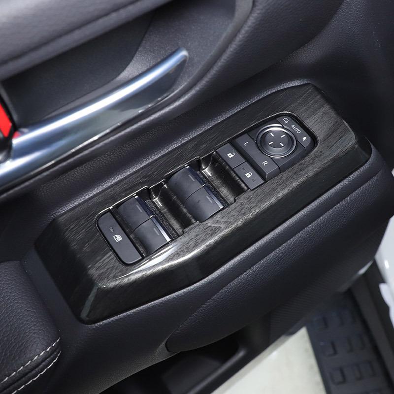 For Toyota Land Cruiser Prado 2024 ABS Carbon Fiber Car Glass Lift Button Decorative Frame Car Interior Accessories