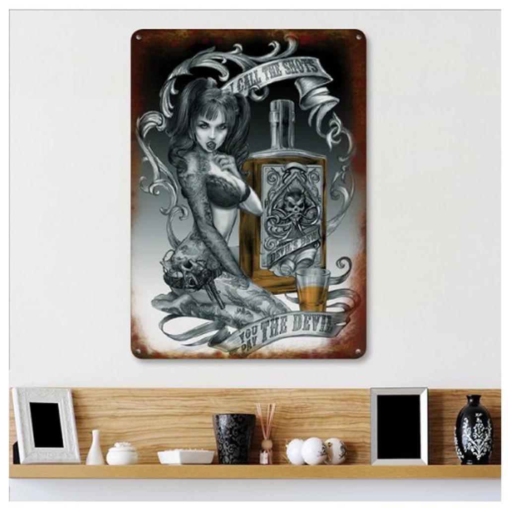 Les Trésors De Lily [Q9198] - Retro Metal Plaque 'You Pay the Devil' Gothic - 20x15 Cm