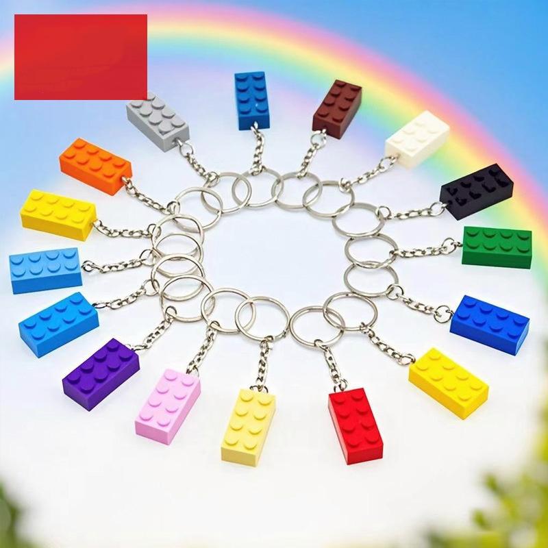 Building Block Keychain 16colors 2*4 Points Children's Novel Toys Accessories Small Particle Bricks Pendant