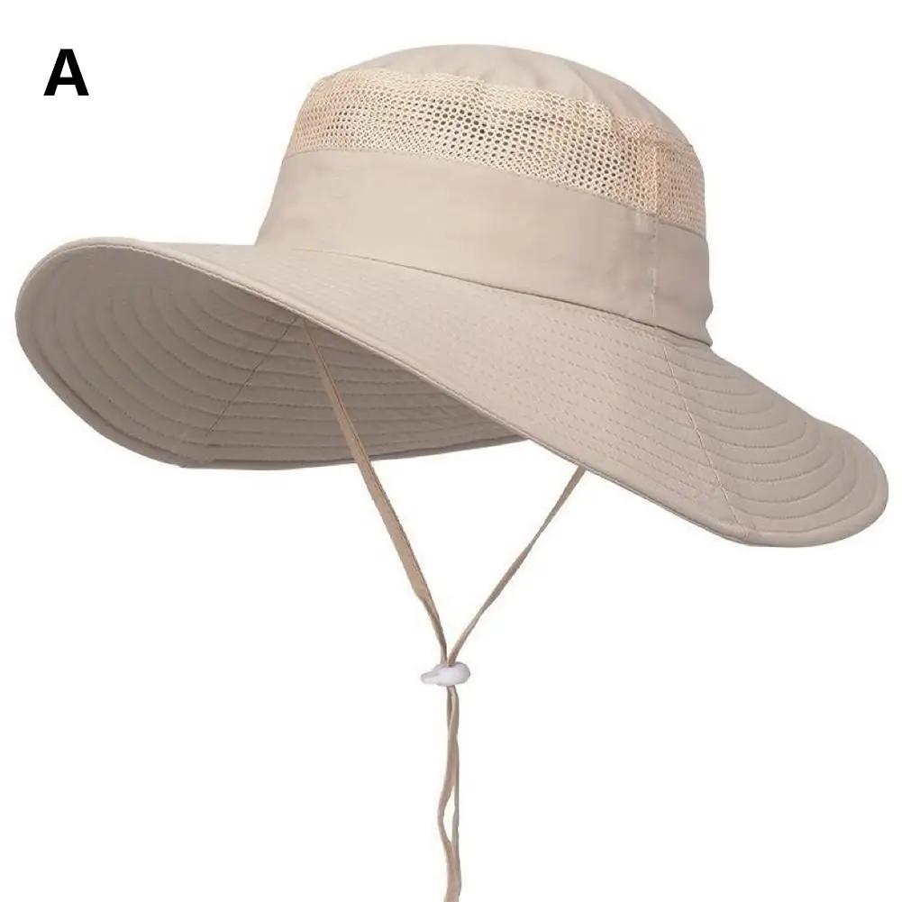 Summer Breathable Mesh Sun Protection Visor Anti UV Bucket Outdoor Fisherman Wide Unisex Neck Cap Men Hat With Hat Cover Br K7Q3