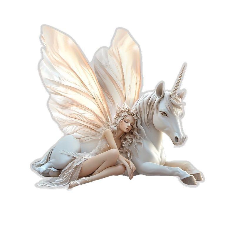 Fairytale, Angels and Unicorns, Acrylic, Office, Study, Desktop, Decoration, Gift