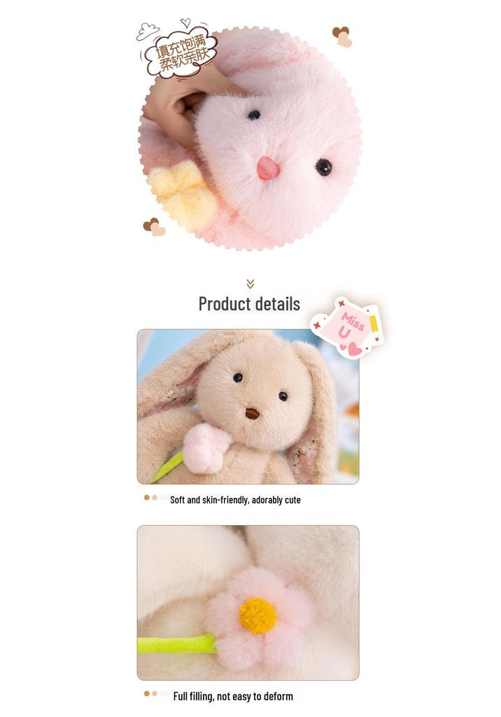 Xiaohongshu Valentine's Day Long-Eared Rabbit Plush Doll Toy.