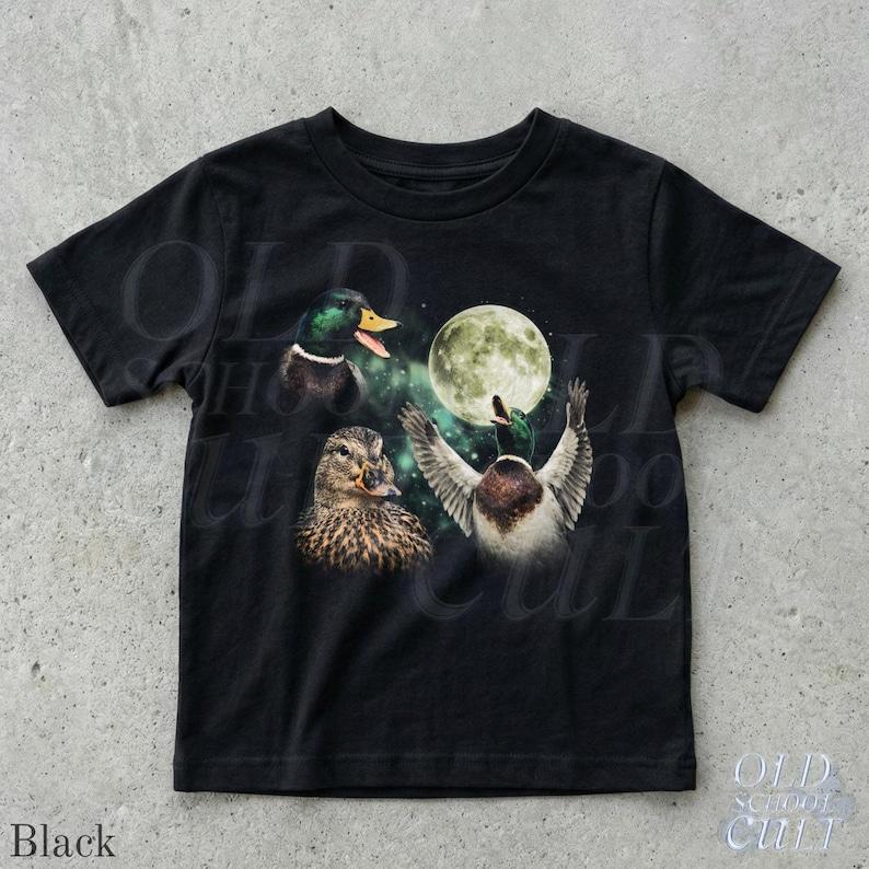 Mallard Duck Kids T-Shirt, Duck Moon Graphic Tee, Wildlife Bird Youth Shirt, Toddler Animal Top, Outdoor Kids Gift Idea 120