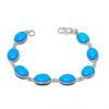 Natural Arizona Turquoise Gemstone 925 Sterling Silver Bracelet 7-8" ASB-3007