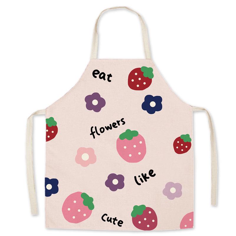 Children's and Adult Strawberry Print Waist Apron - Parent-Child Match, Sleeveless Coverall