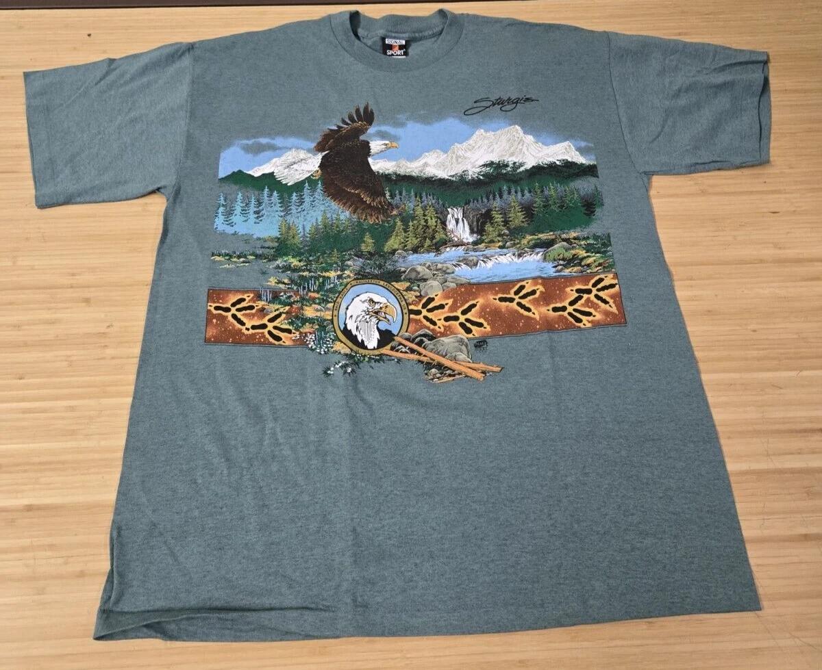 

Vintage Bald Eagle Sturgis T Shirt Single Stitch Made In USA Men s XL S