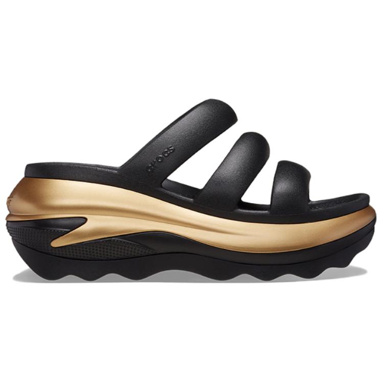 Crocs Comfortable Fashion Slip-On Sandals Women Footwear Black Gold 210459-072