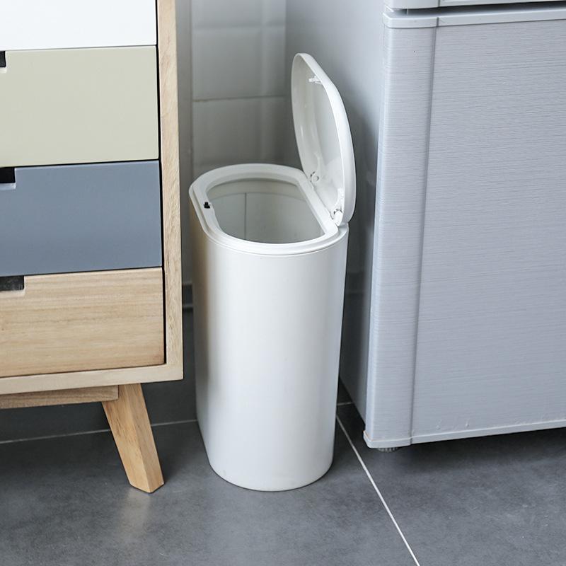 8L Creative and Practical Push-type Trash Can Household Kitchen Bathroom Classification Storage Bucket Round Seam Is Convenient