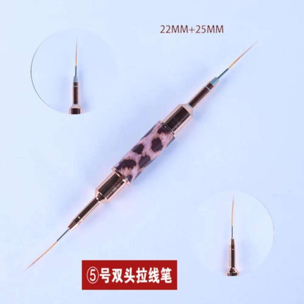Black Nail Art Liner Brushes 5Sizes Painting Nail Design Pen /8/12/20/25mm Drawing Tool for Long Lines Thin Details Manicure Pen