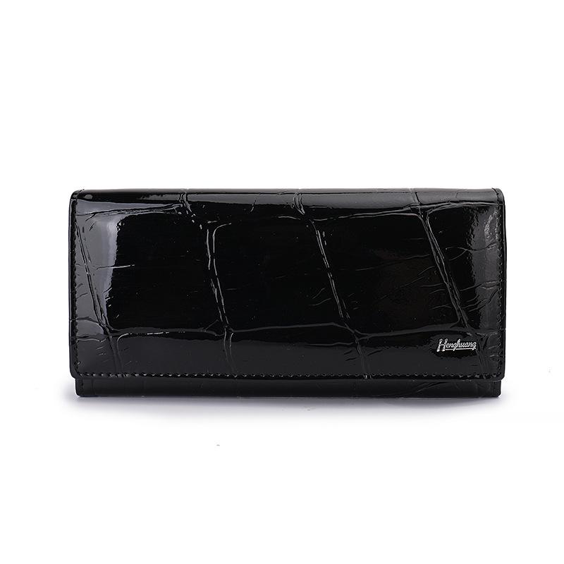 WomenGenuine Leather Long Wallet Magnetic Hasp Cow Leather Female Coin Purses Fashion High Quality Wallets Women's Money Walet Ladies Clutch Bag