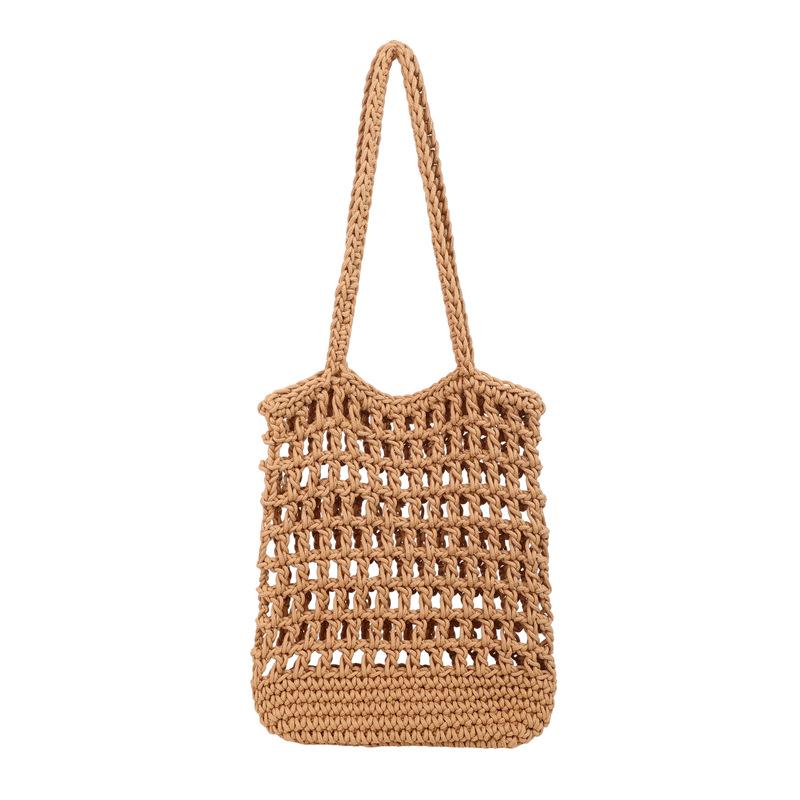 Hollowed-out Leisure Vacation Beach Bag with Large Capacity Single-shoulder Bag