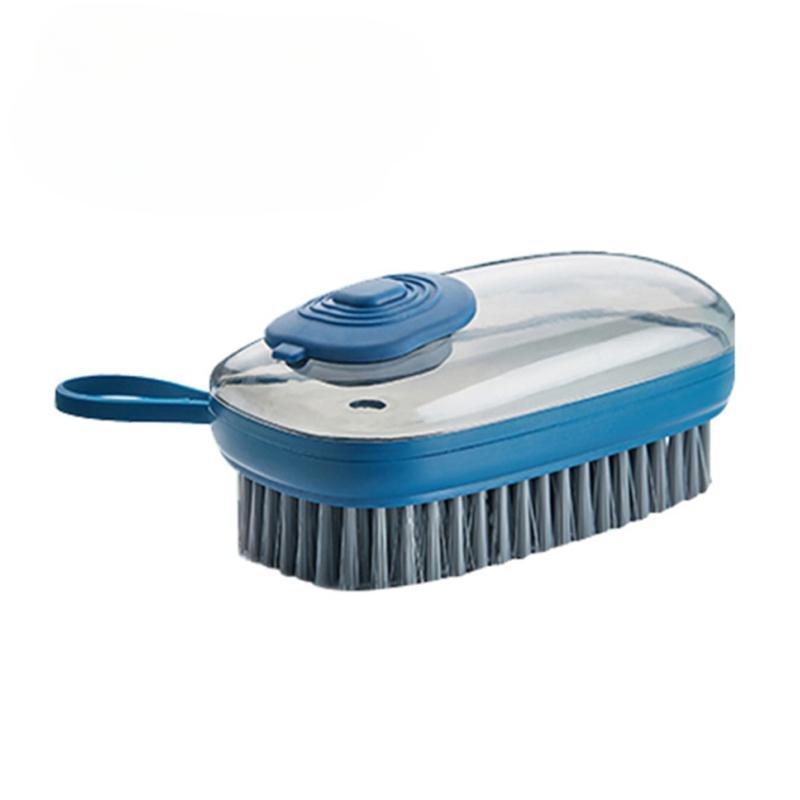 

1 шт. Щетка для чистки белья, бытовая щетка из жесткой шерсти для мытья обуви, кухонная щетка для мытья кастрюль и посуды с автоматической подачей жидкости синий
