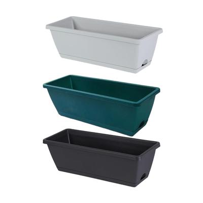1 Pieces Window Box Planter Rectangle Plant Containers Decors with Drainage Holes Flower Pot Plant Pot for Outdoor Garden Home