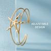Bohemian Metal Starfish Cuff Bracelets for Women Punk Gold Color Conch Shell Opening Adjustable Arm Bracelet Beach Party Jewelry