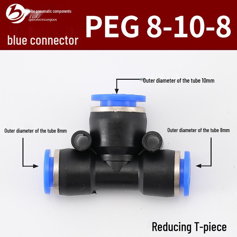 Wirtschaftlicher blauer pneumatischer Schnellkuppler: Gerade, T-Stück, Vierweg, Fünfweg, Reduzierstück für PU/PE/PY/PZA/PK/PV