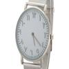 Quartz Movement Stainless Steel Strap Analog Round   Watch Wristwatch (Silver)
