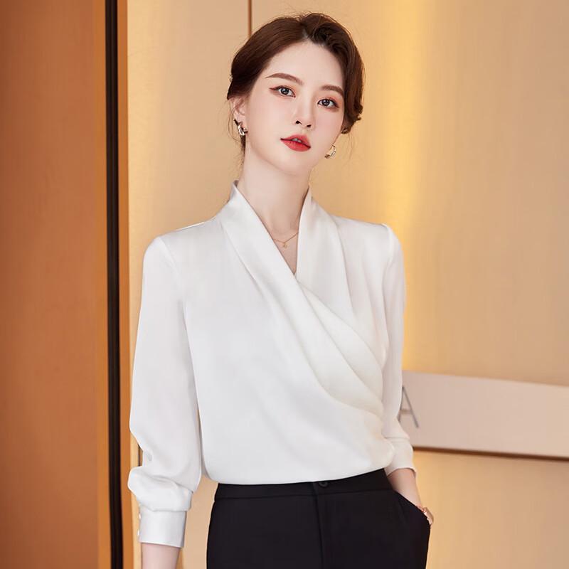 Women's V-Neck Long-Sleeve Blouse