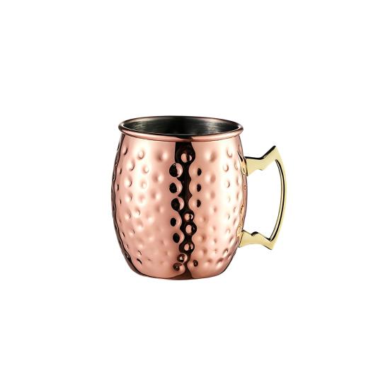 Miedziana Platerowana Kubek Moscow Mule z Młotkowanej Stali Nierdzewnej Kieliszek Koktajlowy z Podwójnymi Ściankami Izolacją Próżniową Metalowe Szklanki Barowe do Domu
