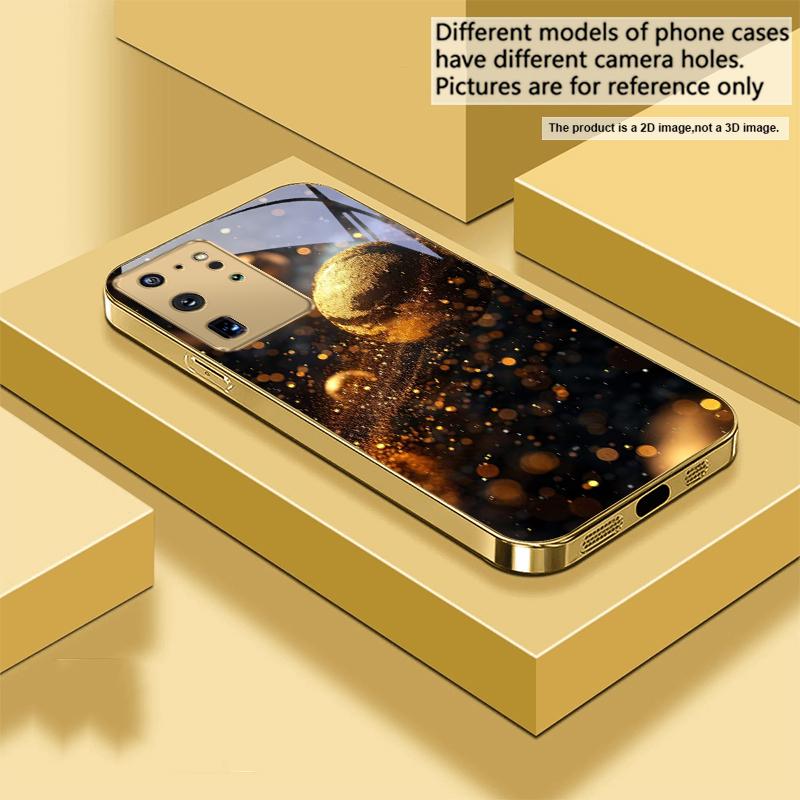Goldenes Universum Modell für Samsung Galaxy S20 FE S21 S22 S23 Plus S24 Ultra 25Ultra S21+ S9+ S22Plus Goldene Glas Handyhülle