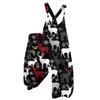 Damen Retro Sommer Overall Jumpsuit mit Weihnachtsdruck und nicht verstellbaren Trägern für den lässigen Alltag