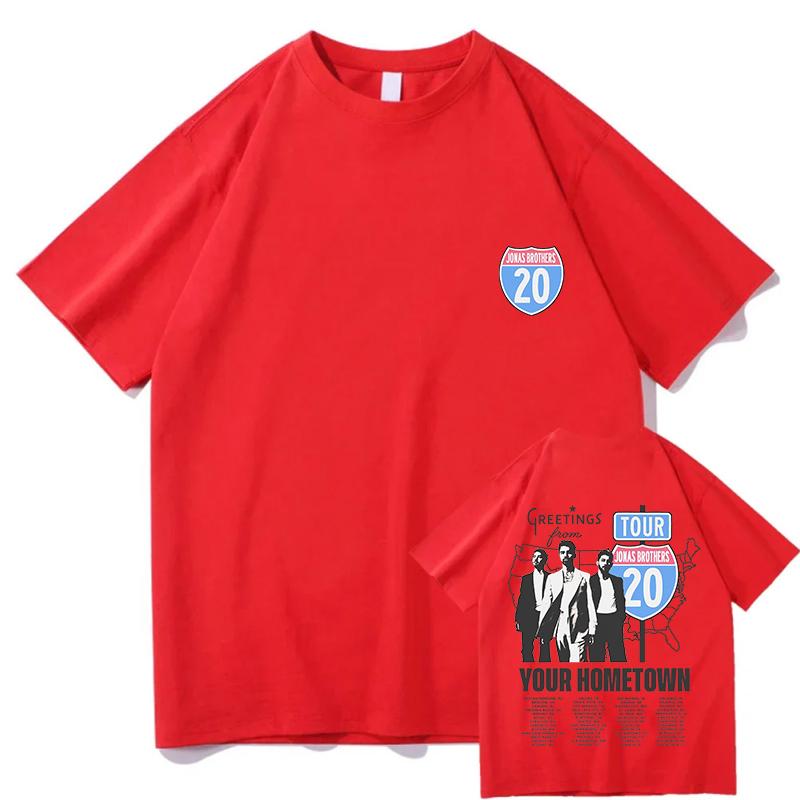 Jonas Brothers Greetings From Your Hometown T-shirts Mens Women Clothing Cotton Short Sleeves T Shirts Fashion Vintage T-shirt