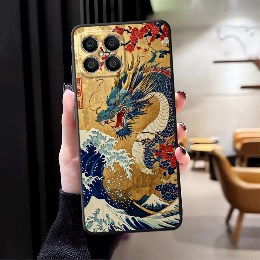 Cartoon Retro Dragon Case for Honor 90 Magic5Lite X9a 200 400 Lite X5b X7 70 X6 8X X8 Funda Phone Cover