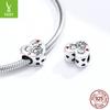 S925 Sterling Silver Warm Family Bracelet Beads, Thanksgiving Heart Oil Drip Beads Bsc237