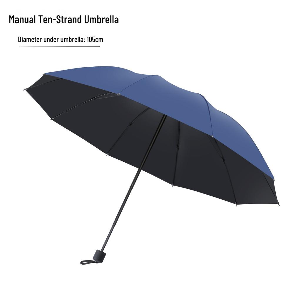 Umbrella Sunny And Rainy Automatic With Printed Logo Black Plastic Spf Sunscreen Threefolding Design