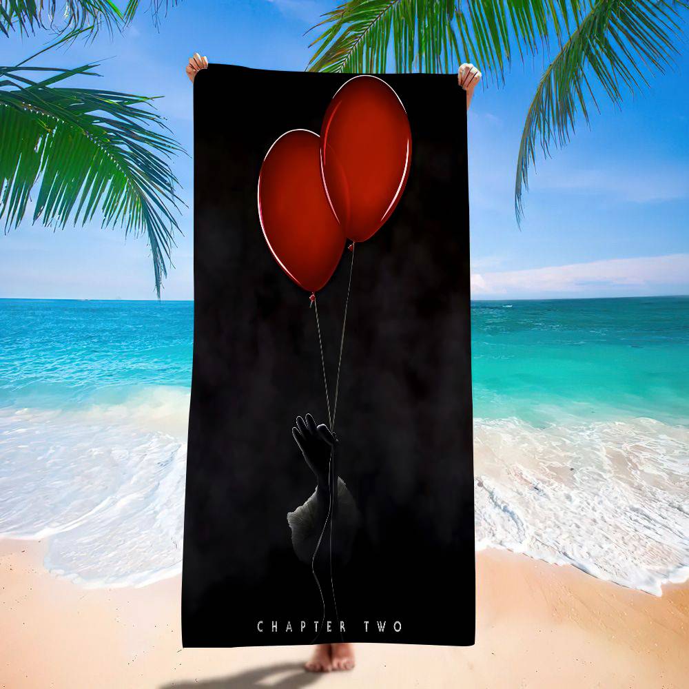 Movie I-It P-Pennywise Clown Vintage Classic Beach Towel Colorful Bath Towels for Girl Microfiber Quick Dry Custom Spa Gym Pool