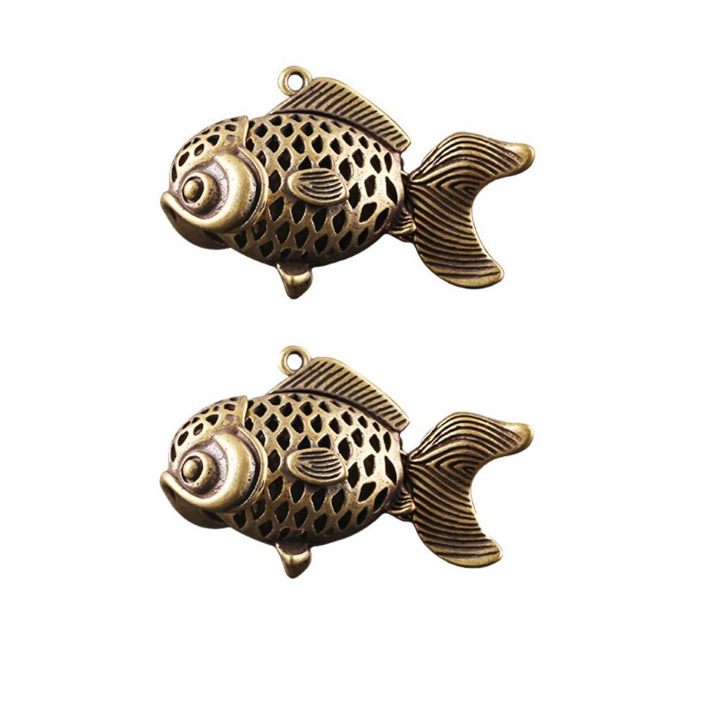 

2 шт./набор милый DIY карп кулон ручной работы латунный ремесло золотая рыбка автомобильный брелок мини настольные рыбки украшения аксессуар подарок