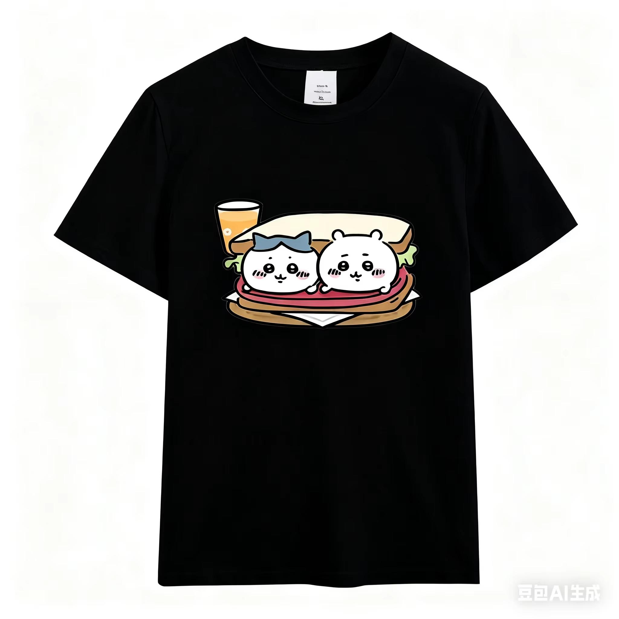 Cute Anime Summer Japanese Awesome TShirt Cotton Popular Short Sleeve Casual Wear Chiikawa TShirt Unisex Clothing S