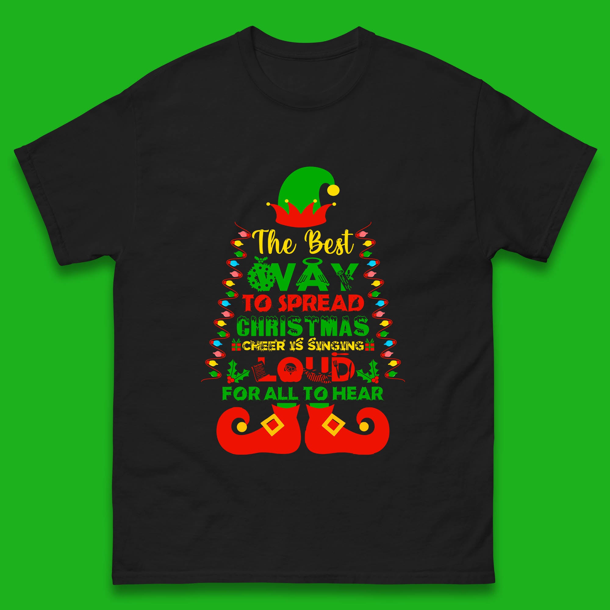 Elf Christmas Mens T Shirt Womens Tops Tees Christmas Elf Quote Top 2XL