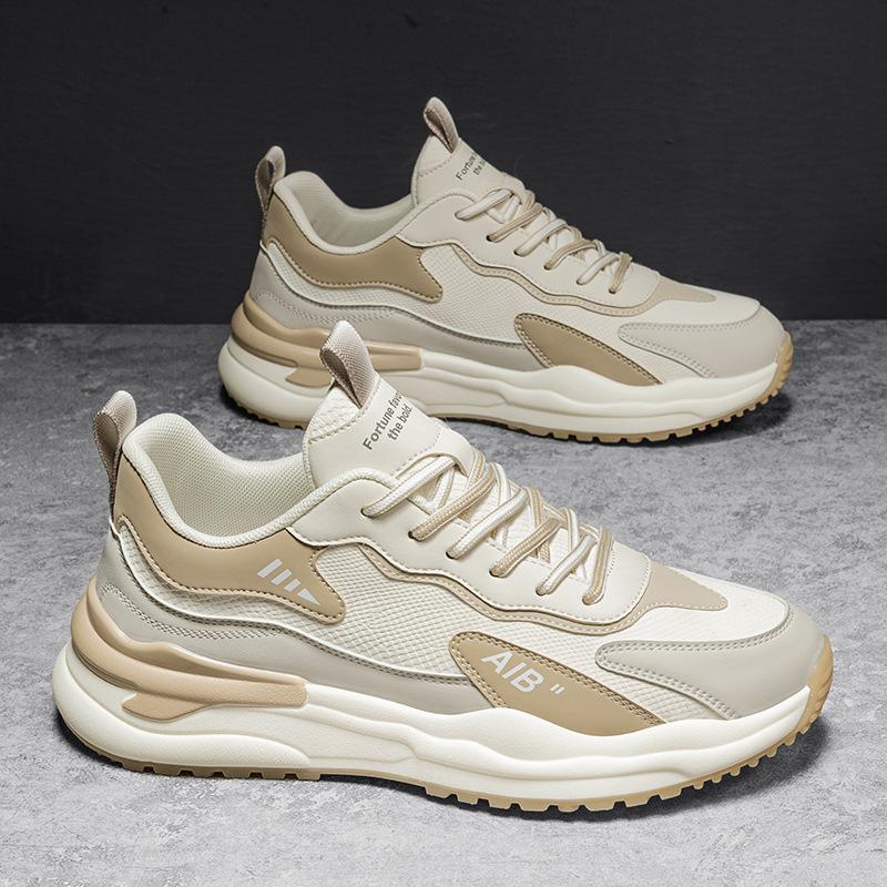 Autumn live broadcast new leather sneakers comfortable soft-soled dad shoes daily casual basketball shoes running men's shoes