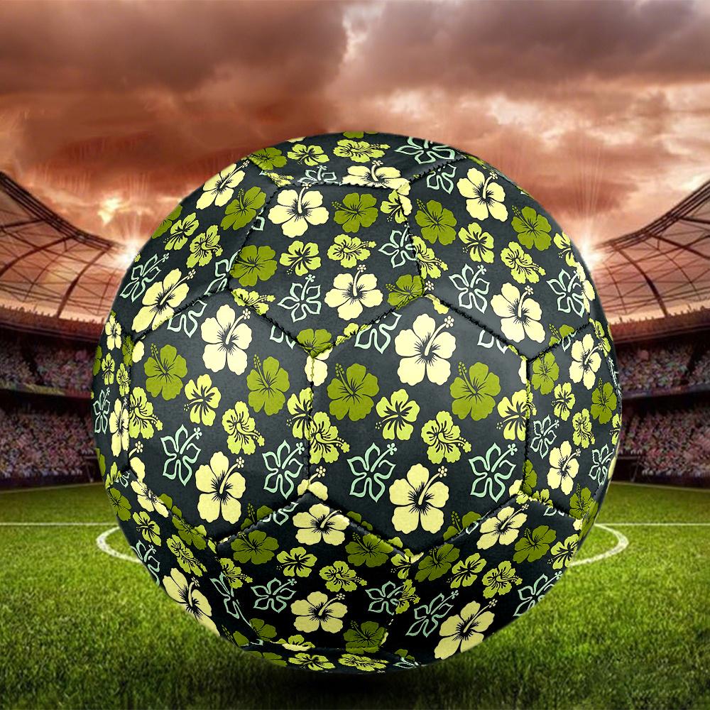 1PC Hibiscus Floral Soccer Ball Size 5 Football Machine Sewn Indoor/Outdoor Universal Football Gift W122