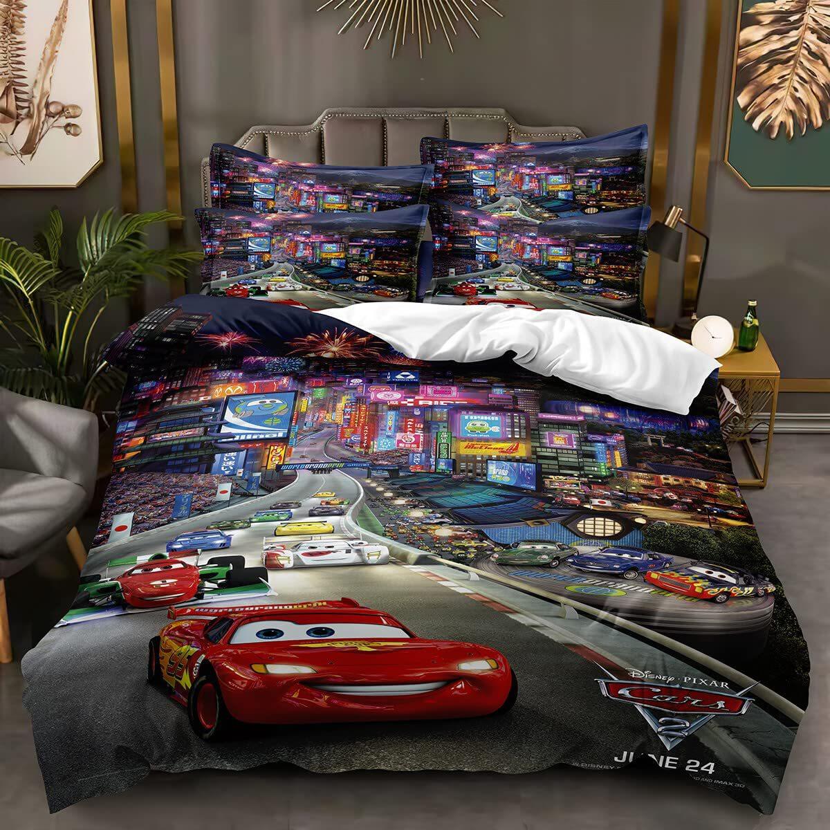 

Дитяча постільна білизна з мультяшним принтом Блискавки, трипредметний комплект підковдри Germany 155 * 220