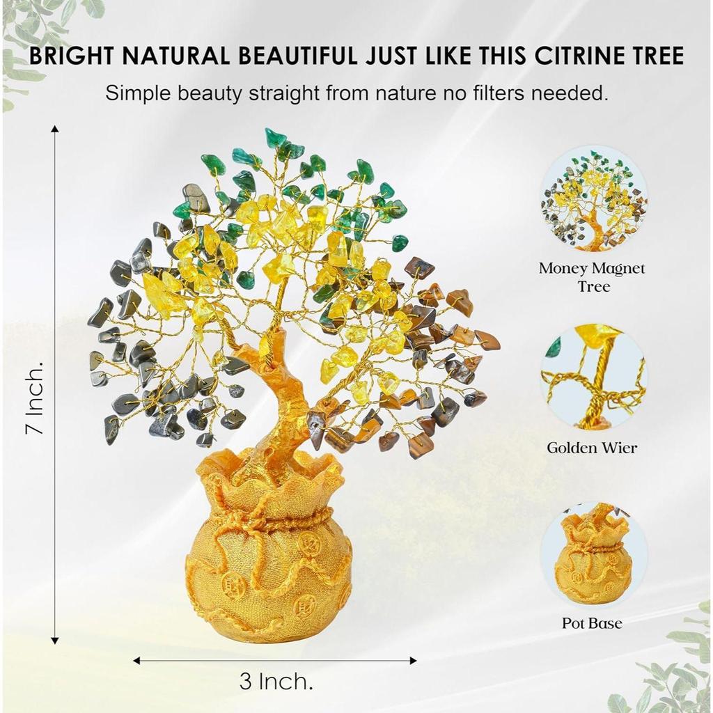 Money Magnet Crystal Tree – Wealth & Prosperity Tree - Decorative Showpiece for Home, Office & Gifting