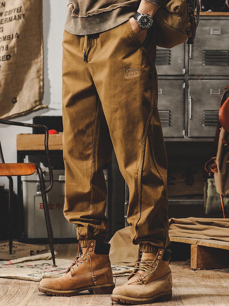 Jay Leno Men's Retro Overalls: American Heavyweight Loose Cuffed Casual Pants for Autumn.